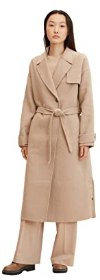 TOM TAILOR Damen Mantel mit Gürtel 1032464, 26353 - Messy Beige, XL