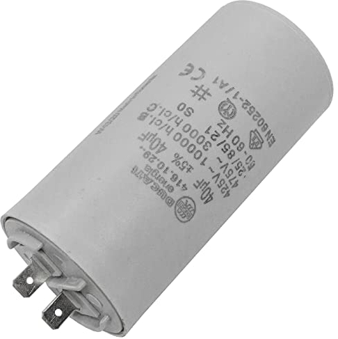 Lumonic Condensateur de démarrage 416.10.29 A [incl. fiche 6,3x0,8mm] | Condensateur moteur 40µF 425V 45x92mm I Condensateur dans boîtier plastique is