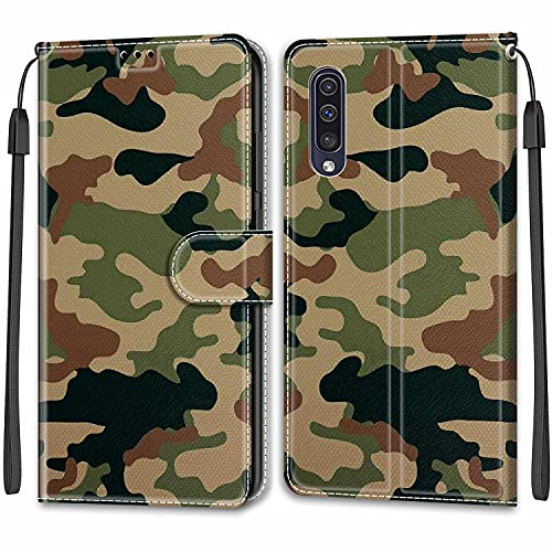 Feyten Kompatibel mit Samsung Galaxy A50/A50S/A30S Hülle, Handyhülle Samsung A50/A50S/A30S, Galaxy A50/A50S/A30S Schutzhülle Wallet Leder Magnet Klapphülle Flip Case Cover Lederhülle (Tarnung)