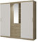 Vente-unique-Armario 2 Puertas correderas - Espejo y cajones - L.240cm - Natural y Marfil - BODIL II
