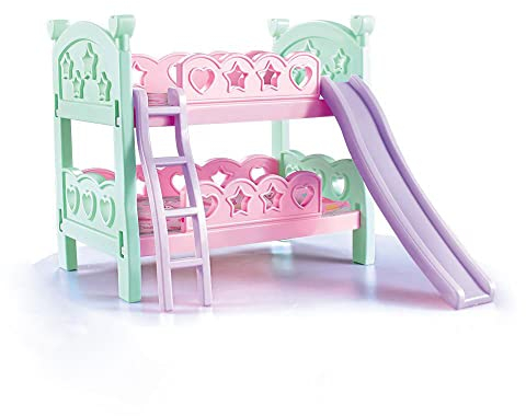 zalati Doll Etagenbett mit Rutsche und Leiter versammeln Spielzeug für 18 Puppen Spaß Playset Accessoire