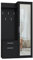 Oggi Ibiza Flurgarderobe mit Spiegel 100x180x35cm Kleiderbügel Schuhschrank Schrank aus 16mm Schichtstoffplatte Modisches Design Minimalistisch Modern Schwarz