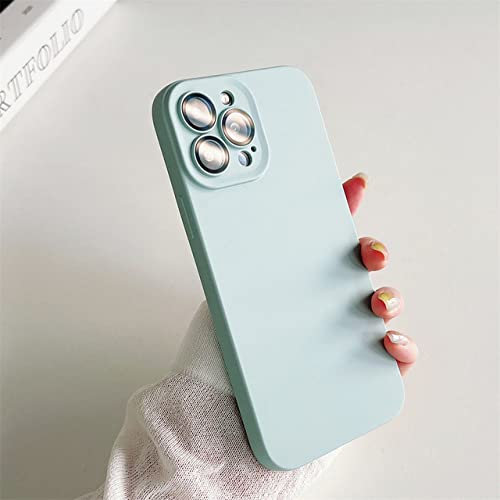CLLDY Custodia per telefono con protezione per fotocamera integrata per iPhone 14 13 12 11 Pro Max 14 Plus 11Pro 13 Pro Max Cover in TPU per olio morbido opaco sottile, blu cielo, per iPhone 12Pro