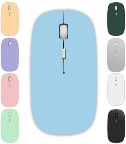 aichiw Ratón Inalámbrico Recargable,Ratón Gaming, 3 Niveles dpi, Seguimiento Óptico, Ratón Bluetooth para Portátil,PC,Mac,Tablet,Android,iOS,Windows(Azul)