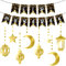 Eid Deko, Eid Mubarak Banner Gold Stern Mond Ramadan Dekorationen, EID Mubarak Deko für Eid Festival Party Dekoration, Ramadan Kareem Dekoration