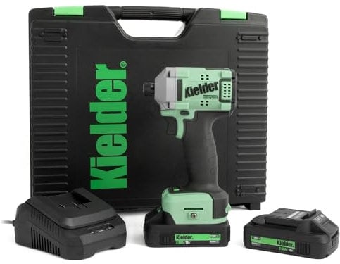 Kielder KWT-155-02 18v Brushless Cordless 1/4 220Nm Ultra Compact Impact Driver Kit, 2 x 2.0Ah Li-ion TYPE18 Battery, Charger & Case