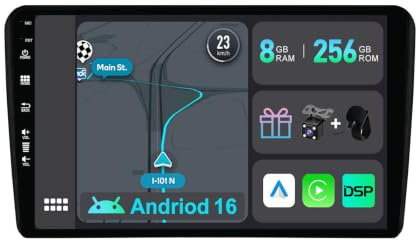 YUNTX [8GB+256GB] Autoradio 2 DIN Android 14 per Audi A3 8P/8PA (2003-2013)-[Incorporato Carplay/Android Auto/DSP/GPS]-IPS 2.5D 9 Touch Screen-Camera+MIC-DAB/Mirror Link/Bluetooth 5.0/WiFi/USB/4G