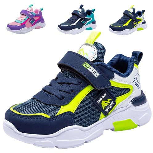 PHMNZIP Kinderschuhe Jungen 32 Turnschuhe Sneaker Mädchen Sportschuhe Schuhe Leicht Kinder Laufschuhe Hallenschuhe Outdoor Atmungsaktiv Fitnessschuhe Basketballschuhe Walkingschuhe Jungenschuhe Grün