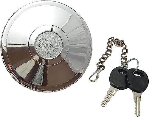 Tankdeckel Tankkapen Kraftstofftankdeckel Verriegelung mit 2 Schlüssel Passend für MAN TGA,Mercedes Axor,Atego LKW Diesel 80mm Verchromt Stahl