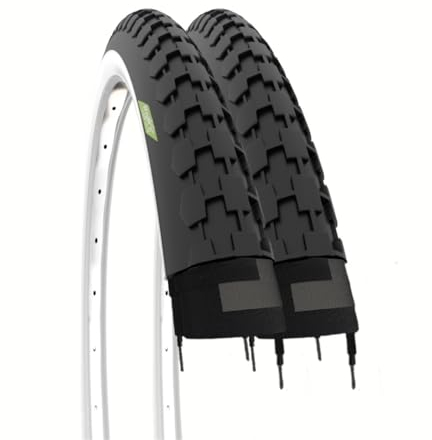 ECOVELO 2 Neumáticos 26 X 1 1/2 (40-584), Adultos Unisex, Blanco/Negro