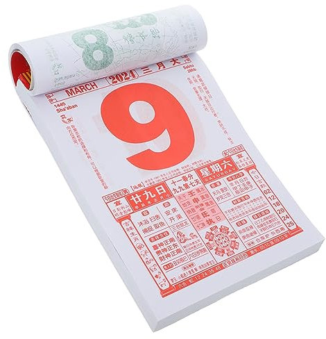 Ciieeo Papierkalender Jahreswandkalender Chinesischer Hängender Zerreißbarer Kalender Pro Tage Kalender Wandkalender 2024 Abreißkalender 2024 Mondjahreskalender Anhänger Wandbehang