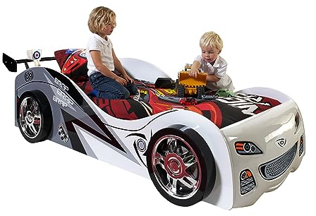 möbelando Autobett >Autobett< in Weiß aus MDF - 240x65,2x111cm (BxHxT)