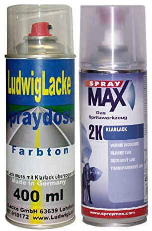Ludwig Lacke LY9C Ibisweiss für Audi Premium Spray Set Autolack & 2K Klarlack je 400ml