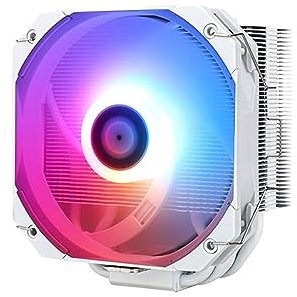 AK120 Mini Enfriador de CPU ARGB Blanco 5 disipador de Calor de Tubo de Calor con Ventilador de CPU ARGB PWM 5V 115x 2011 2066 AM4 AM5 (Color : AK120 Mini WH ARGB)