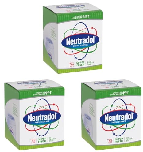 Neutradol Super Fresh Gel Power Orb Destroyer 135g - Air Freshener and Odour Destroyer (Pack of 3)