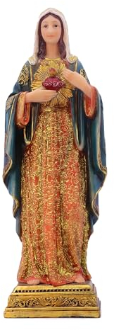 Jungfrau Maria Statue Heiliges Herz Figur Harz Skulptur 28,6 cm Retter Figur katholisches religiöses Geschenk Zuhause Kapelle Dekoration
