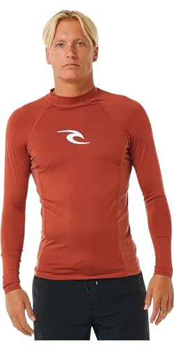 RIP CURL Men's Waves UPF 50 Performance Long Sleeve Rashguard Rash Guard Shirt (Pack of 1)