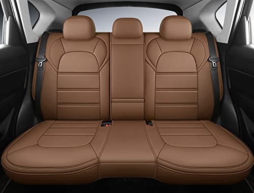 EKEGUY Autositzbezüg Schonbezüge Für Hyundai Für Tucson Für Santa Fe Für Creta Für Elantra Für Solaris Ix35 Für Getz Echtleder Autositzbezüge Sitzbezüge Autositz (Farbe : Brown Rear)