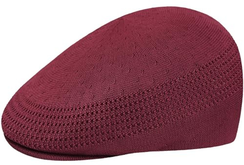 Kangol Tropic 507 Ventair Flat Cap Peaked Cap Flat Cap Men's Summer Cap with Peak Summer Spring Summer, cranberry, L