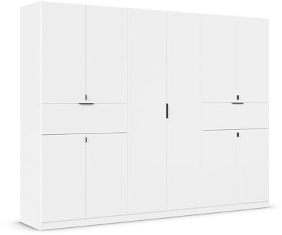 Rauch Möbel TICAO, Kleiderschrank, Farbe Weiß, Breite 271 cm | Schrank, Mehrzweckschrank, 10-türig, 2 Schubladen, für Schlafzimmer, Kinderzimmer, Homeoffice, Garderobe, Flur