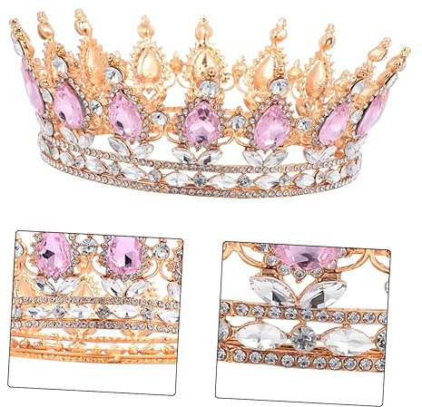 Healeved Hochzeit Vintage Tiara,Krone Damen Tiara,Strass Königin Krone Party Kopfschmuck Für Frauen,Braut Diadem Hochzeit Party Haarschmuck Glitzernde Prinzessin