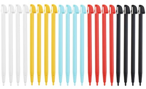 SG Store 20 Stylets Lot de pour écran Tactile de Manette de Jeu Compatibles avec Nintendo Wii U 98,2 X 8,4 Mm Stylo Numérique pour Manette de Jeu Pointeur Bleu/Jaune/Noir/Rouge/Blanc