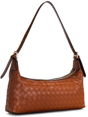 molshine Hobos-Schultertaschen für Damen,gewebte PU-Leder-Tragetaschen,Handtasche,modische Damen-Freizeittasche mit Griff oben für Arbeit Freizeit Einkaufen (Braun)