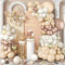 Luftballon Girlande Beige Champagne Gold, Ballonbogen 108 Stück Helium Ballon Sand Weiße with Gold Konfetti Ballons, Boho Dekorationen für Geburtstags Mädchen Frauen, Hochzeit, Babyparty, Engagement