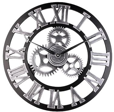 Cabilock 1Stk schicke Wanduhr Uhren wohnzimmeruhr Wall Clock hängende Uhr Wanduhr zum Aufhängen Kreative Wanduhr Hölzern Silver