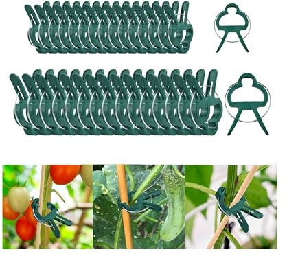 DIELIANHUA 48 Stück Pflanzenclips, 2 Größe Pflanzenclips für Kletterpflanzen, Pflanzenklammern, Klammern für Pflanzen, Gartenpflanze Clips Wiederverwendbar, Pflanzen Klammern für Tomaten Gemüse