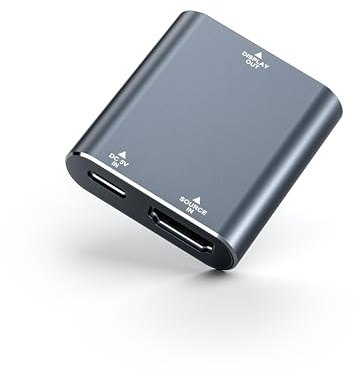 KIHENG Adaptador HDMI a USB-C 4K a 60Hz con cable de alimentación USB-C, entrada HDMI a convertidor de pantalla tipo C, utilizado para Switch 2, PS4/5, Steam Deck, ROG Ally, portátiles para conectar