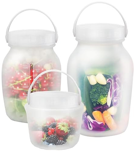 Ozwen 3-Pack Reusable Silicone Food Storage Containers with Handle, BPA-Free Collapsible Lunch Box for Home & Travel & Indoor & Outdoor Use, Leak-Proof Snack Container Heat and Cold & Dishwasher Safe