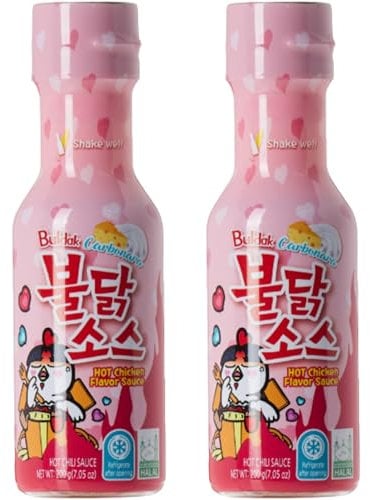 Samyang Buldak Sauce 200g Each (2 Pack) - Carbonara Buldak Hot Chicken Flavour Noodles Sauce, Perfect for Cooking & Dipping