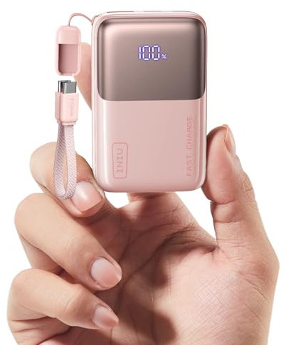 INIU Power Bank, 45W 10000mAh Mini Powerbank für Laptop, Mit Starkem USB-C Kabel, High-Speed portables Ladegerät USB C In&Out, Akkupack für iPhone 16/15/14/13, Samsung, Google, MacBook, iPad und mehr