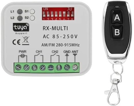 Mauedest Interruttore Della Porta del Garage Tuya WiFi 280-915MHz Ricevitore di Controllo Multi-Frequenza AC 85-250V Universale con Remoto A 433 MHz