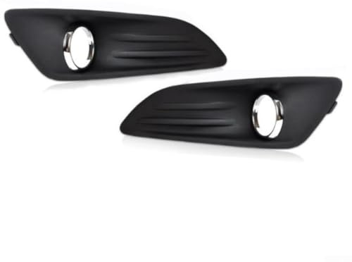 BlesConi Griglia di copertura per fendinebbia anteriore cromata per Ford Fiesta MK7 2013-2017, in plastica nera, 2 pezzi