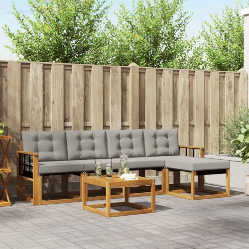 KKHOMEI Lounge Set Holz, Ecklounge Outdoor, Balkon Lounge Klein, Gartenmöbel Set mit Kissen, Terrassenmöbel außen, Loungemöbel Set Holz,Balkon Lounge, Type-2