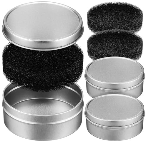 Makeup Brush Cleaner Box with Iron Sponge Replacement Cores 3 Set | Double-sided Use, Washable Quick Color Change, Light Portable Design, Polyurethane Sponge for Home Salon