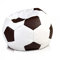 Ecopuf Football Sack M - Spielkissen aus Kunstleder - Ideal für Fußballfans, Kinder - Sitzsack Wohnzimmer - Sitzpouf Samt - Gaming Stuhl Pouf Sack - 65x45cm, Dunkelbraun E13
