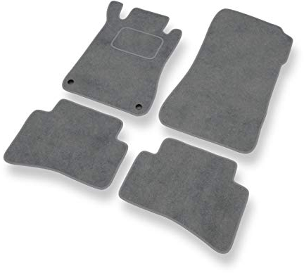 Mossa Tapis de Sol Velours adapté pour Mercedes-Benz Classe C W203 (2000-2007) - Premium Tapis de Voiture - Gris 1
