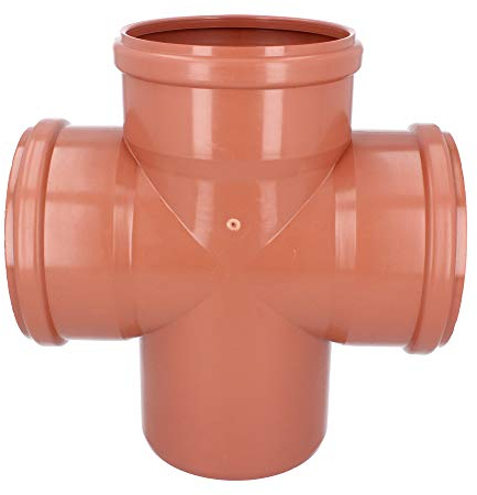 Kreuzstück Doppelabzweig Kunststoff Installation Abwasser 160 mm Orange NEU (90°)