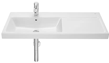 Roca , THE GAP Waschbecken aus Porzellan, Wandmontage oder Tischplatte, links, 1000 x 460 x 175 mm, A3270MB00
