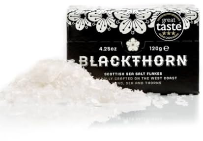 Blackthorn Scottish Gourmet Sea Salt Flakes - Natural and Unrefined - Sustainable Production - Mineral Rich Vegan - 120g