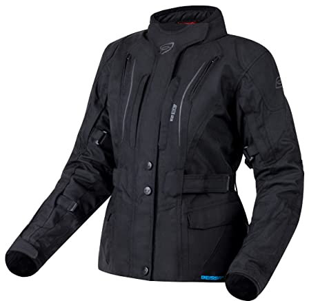 Ozone Sahara Lady Textile Motorradjacke für Frauen Ellbogen und Schultern Protektoren Reissa Membrane 10 Belüftungskanäle Reflektierende Elemente Taschen