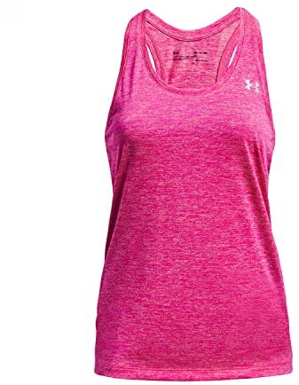 Under Armour Tech Twist Tank Top Veste Femme, Rose Rebel/Elixir Rose/Argent métallisé, M