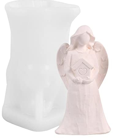 Kerzen Silikonform - 3D Engel Kerzenformen, Engel Form Kerzen Gießen Formen, 3D Silikonform Weihnachten Kerzenform Für Duftkerze, Seife, Kuchendekoration, Handwerk Ornamente