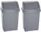𝐒𝐄𝐓 𝐎𝐅 𝟐 - High Grade Plastic Swing Flip Top Bin Under Kitchen Cabinet Dustbin Storage Bin Waste Rubbish Compost Bin For Kitchen, Office, Garden (25 Litre, Silver)