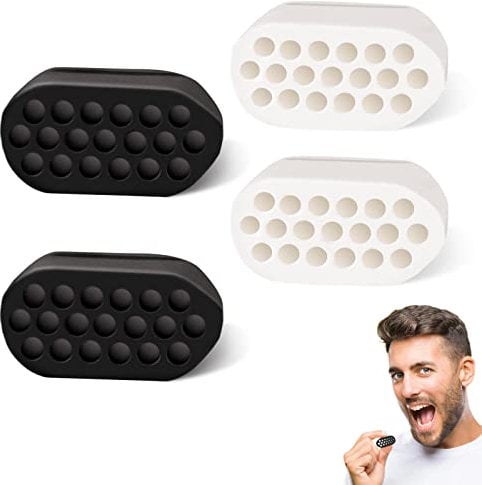 AWAVM 4 PCS Silicone Chewing Trainer, Jaw Exerciser, Face Exercise Ball, Jaw Strengthener, Chin Muscle Trainer, Strengthen and Regulate Facial Muscles