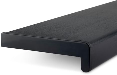 TJ Fensterbank Innen Kunststoff Graphit Optik / 30 x 110 cm Fensterbank inkl. Seitenabschluss/PVC Fensterbank nach Maß/Fensterbank Innen kratzfest und feuchtigkeitsundurchlässig