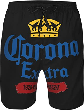 DJNGN Kompatibel mit Corona Herren-Badehosen, extra schnell trocknende Badeshorts, Netzfutter, Strandbadebekleidung mit Taschen, Badeanzügen für den Urlaub